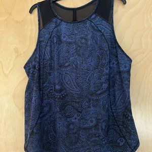 Women's Lululemon Sculpt Tank - size 12 - paisley blue/black